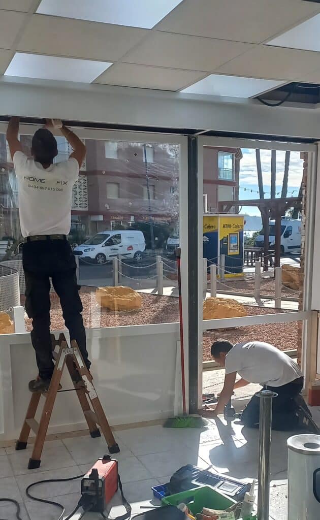 House renovation with installation of windows and doors