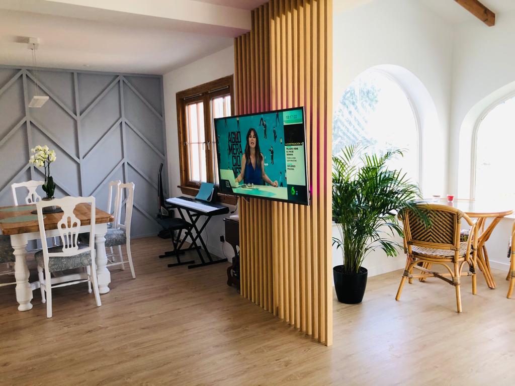 Old house renovation with slatted wall room divider