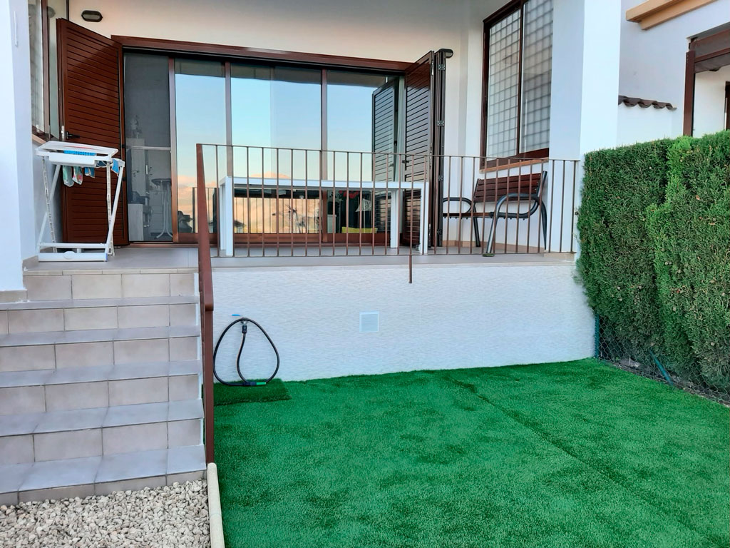 Terrace remodeling and installation of artificial turf